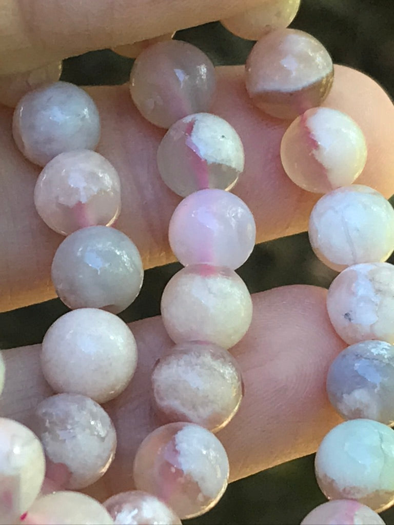 Flower Agate 8 mm Bracelet for Confidence & Growth, Stretchy