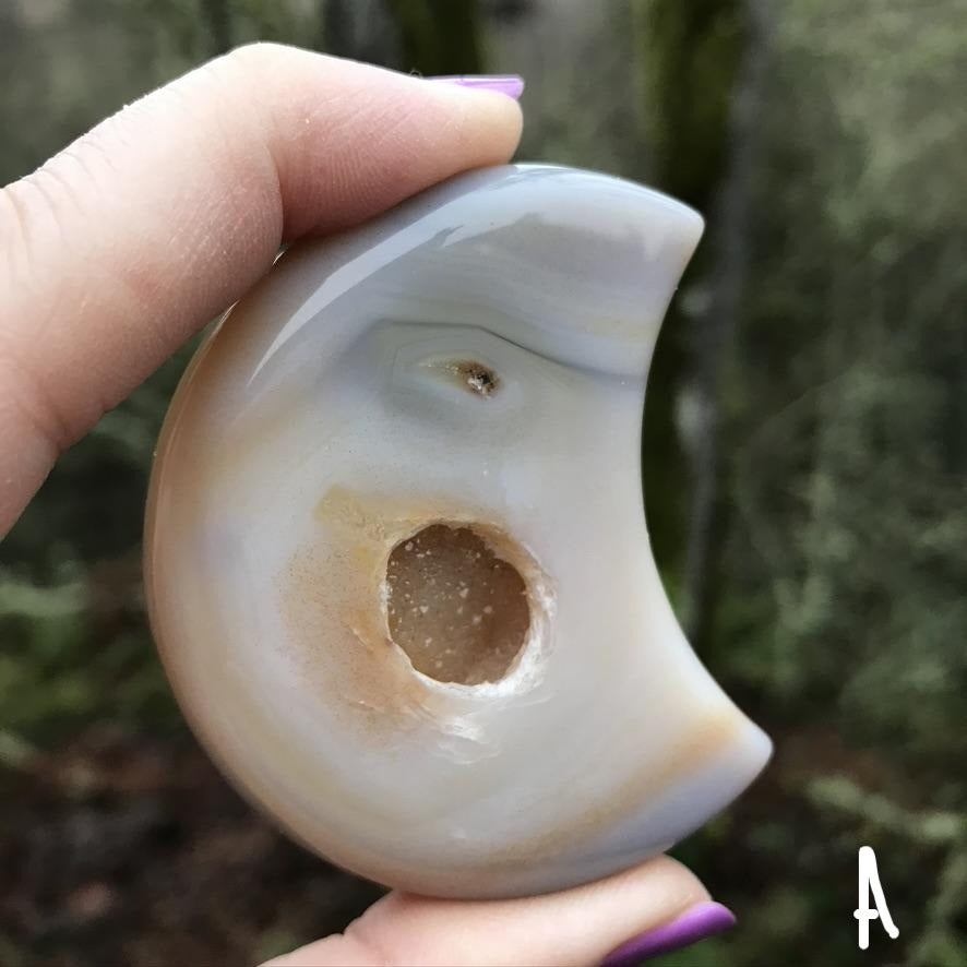 You Pick! Druzy Agate Moon for Anxiety and Focus