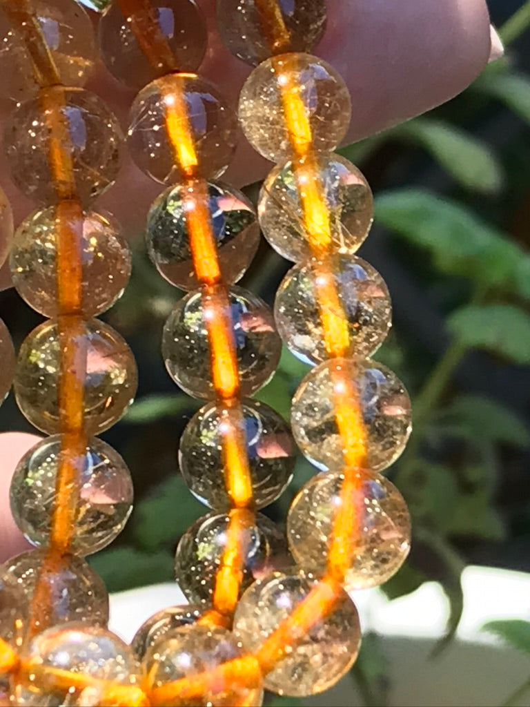 Gold Rutile 8 mm Bracelet for Manifesting, Stretchy, High Quality