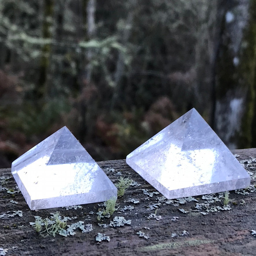 Clear Quartz Pyramid, 1.6 inch or 1.3 inch base