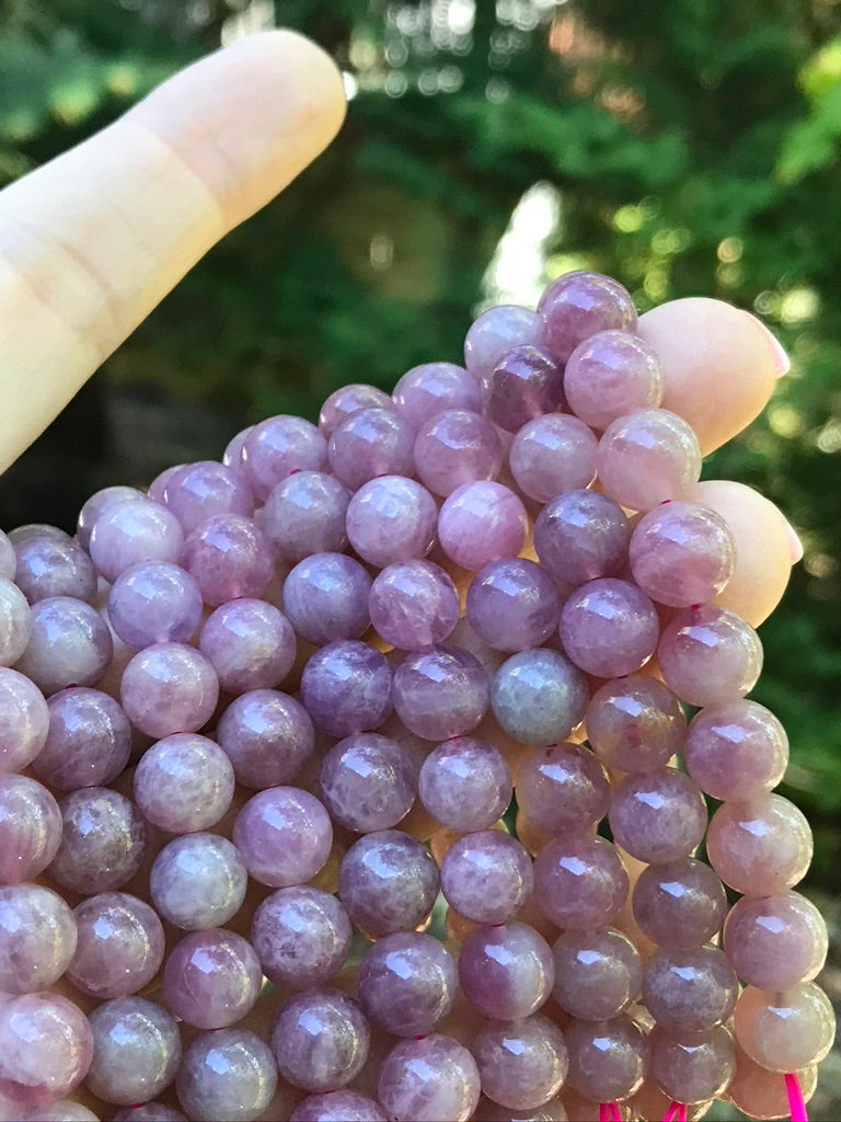 Lavender Rose Quartz 8 mm High Grade Natural Crystal Bracelet, Stretchy