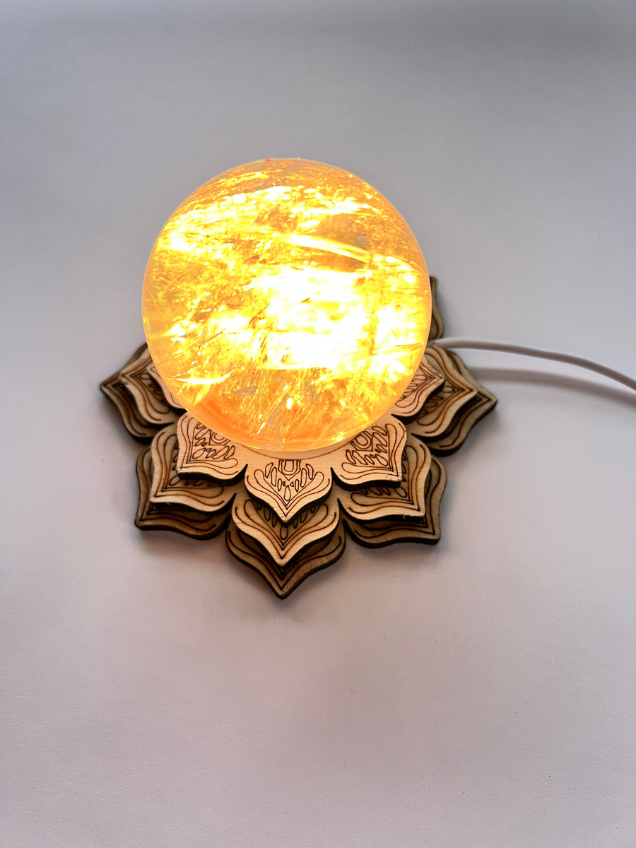 Color Lotus Lighted Sphere Stand, COLORED LED Light Stand 4.25