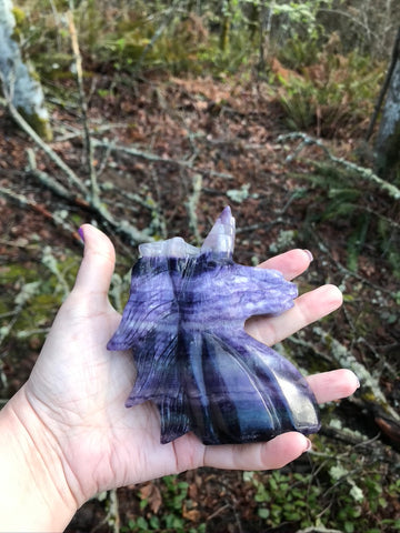 Purple Silk Fluorite Crystal Unicorn XXL