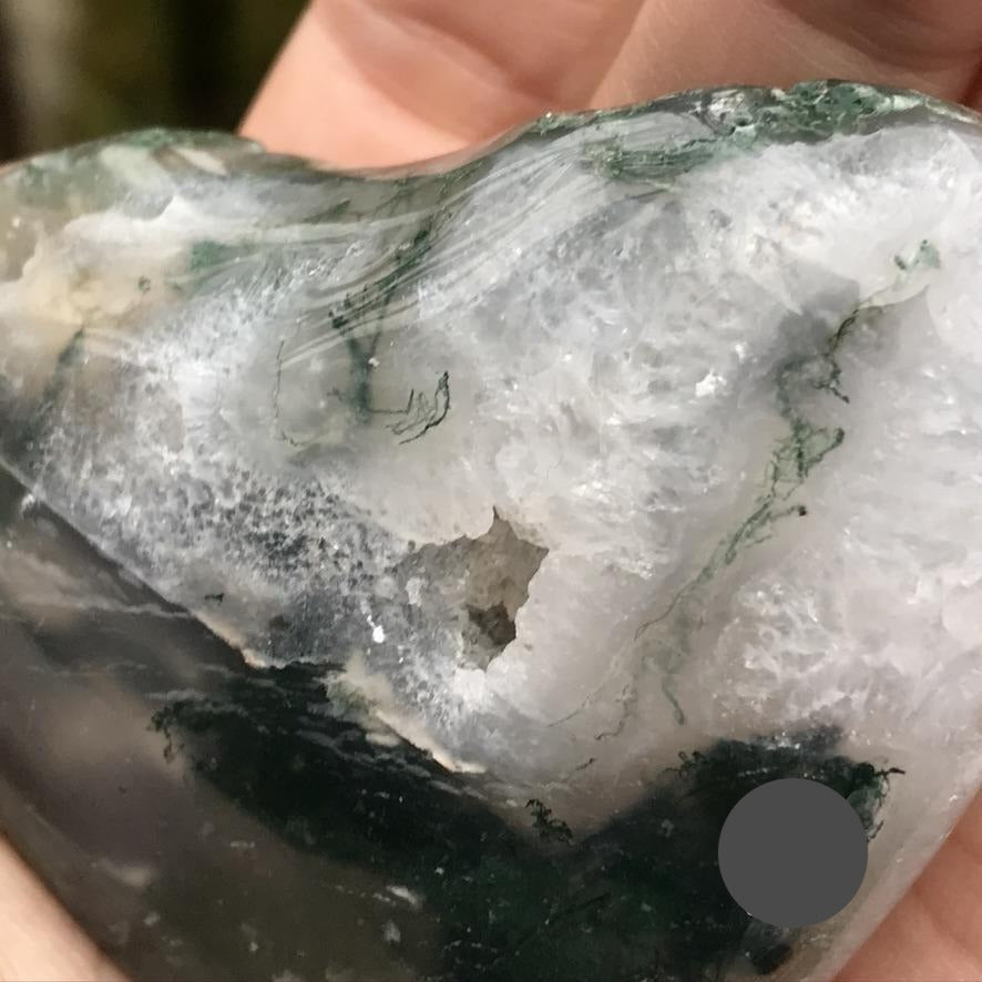 Moss Agate Puffy Heart