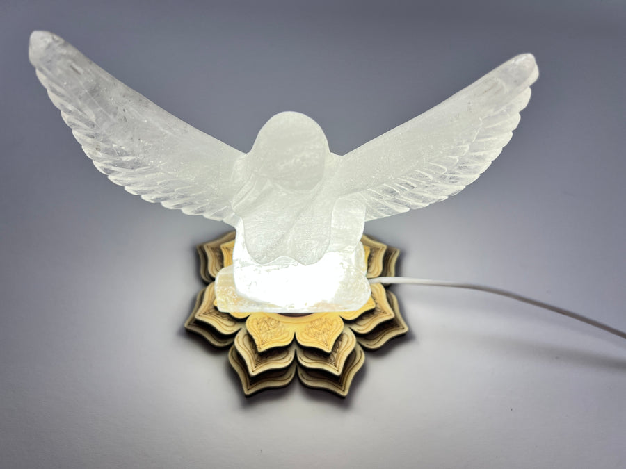 Lotus White Lighted Sphere Stand, LED Light Stand, White 4.25