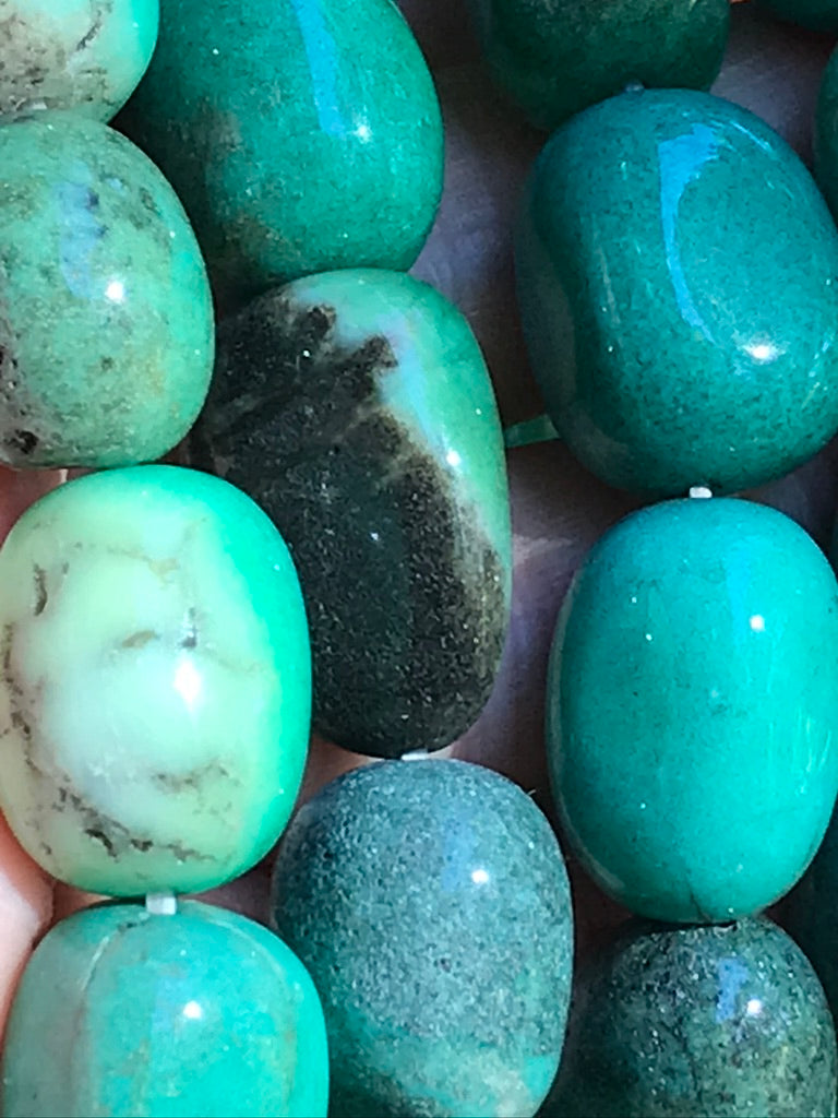 Variscite XL 14-18 mm Natural Crystal Bracelet, Stretchy, Extra Large Beads