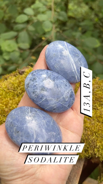 Sodalite Palm Stone  -RESERVED FOR INSTAGRAM LIVE SALE--JOIN OUR INSTAGRAM LIVE SALES AT SOULPRIMACRYSTALS, OR EMAIL US AT HELLO@SOULPRIMA.COM FOR INFO