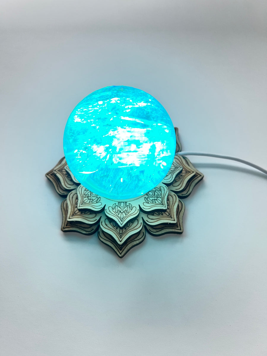 Color Lotus Lighted Sphere Stand, COLORED LED Light Stand 4.25