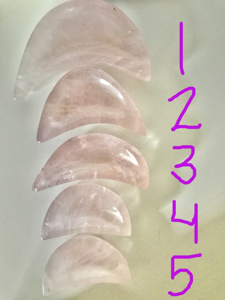 You Pick! Rose Quartz Moon Bowl 4