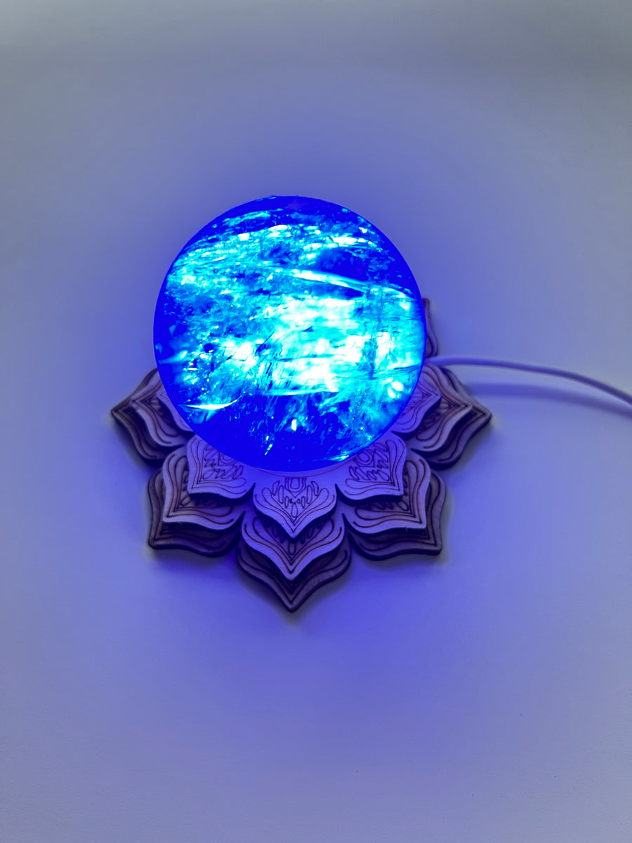 Color Lotus Lighted Sphere Stand, COLORED LED Light Stand 4.25