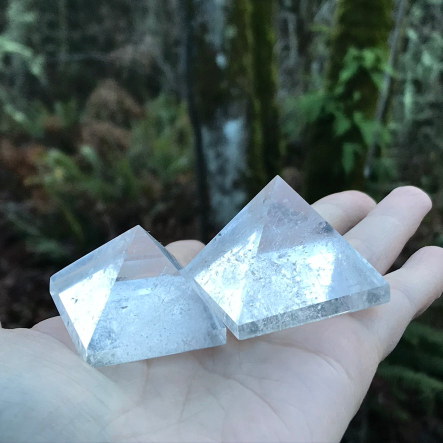 Clear Quartz Pyramid, 1.6 inch or 1.3 inch base