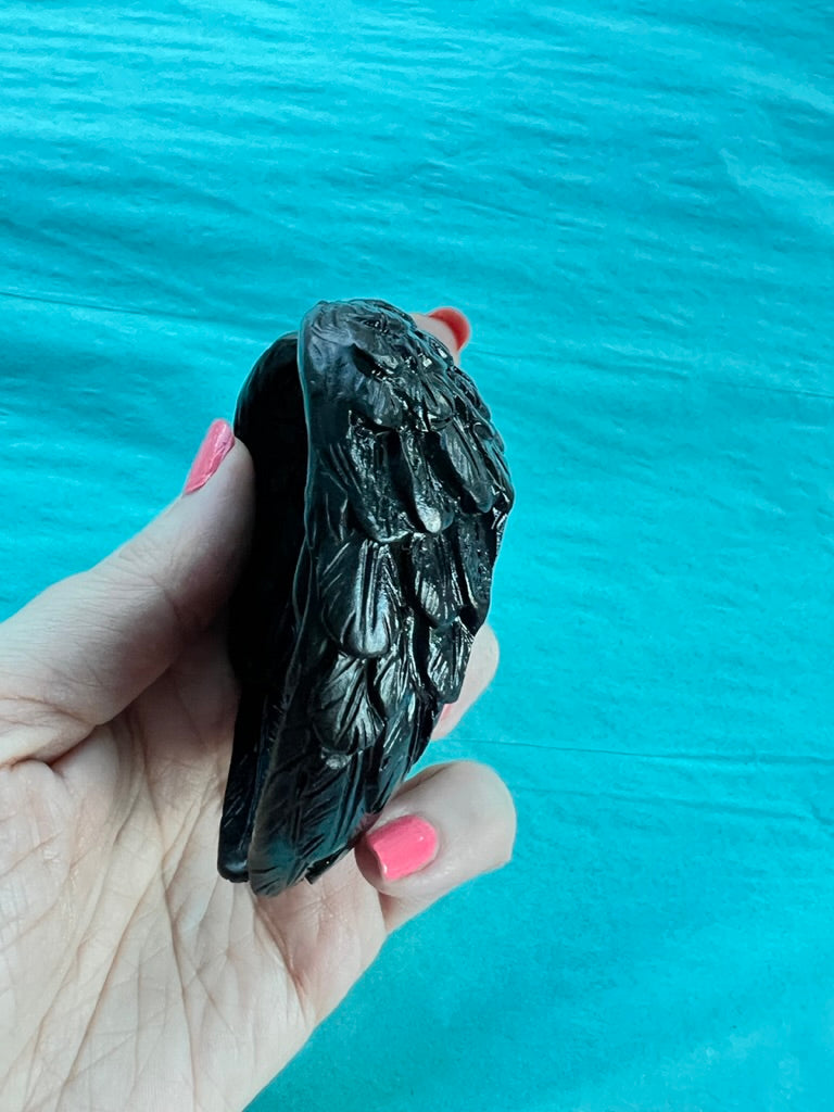 Black Raven Wings Bowl, Resin, Small, Angel Wings