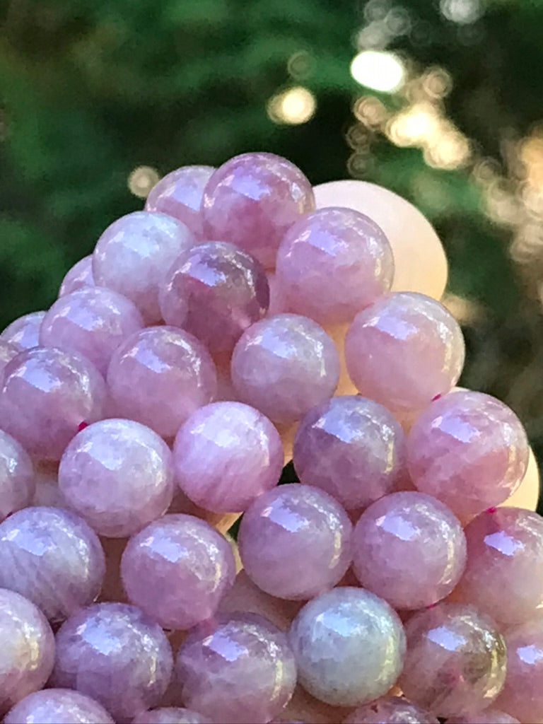 Lavender Rose Quartz 10 mm High Grade Natural Crystal Bracelet, Stretchy, Large Beads