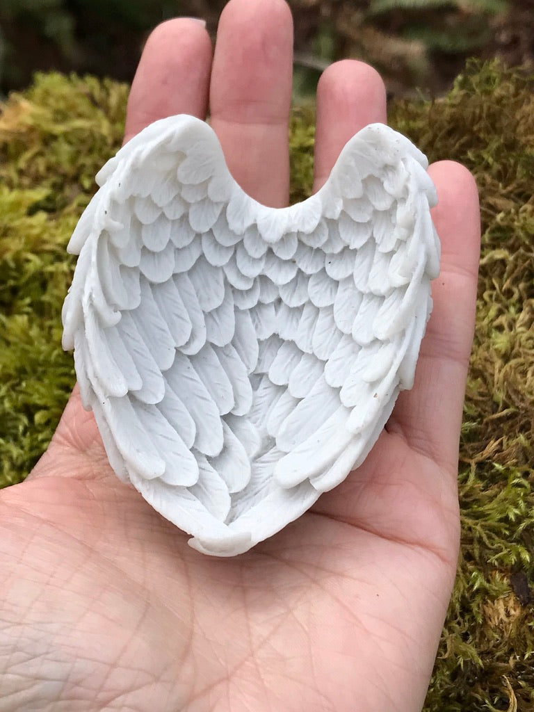 White Angel Wings Bowl, Resin, Small