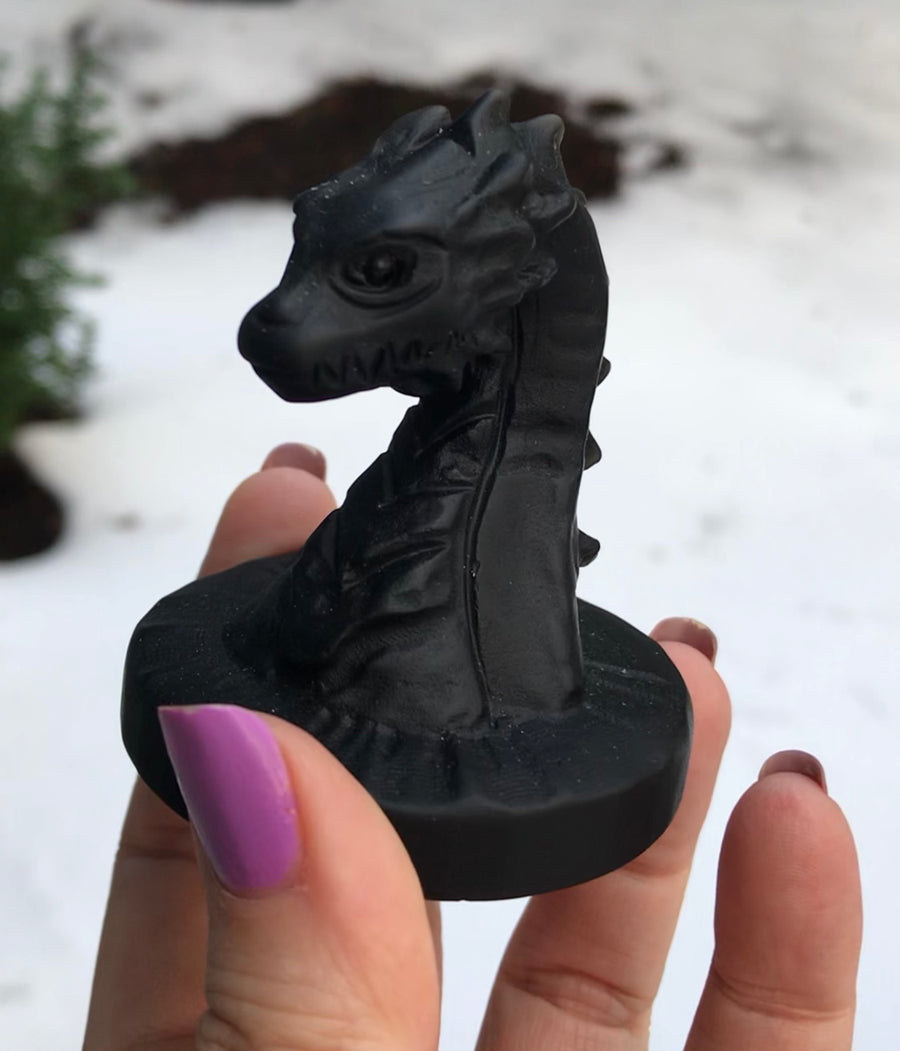Black Obsidian Dragon Bust, Small