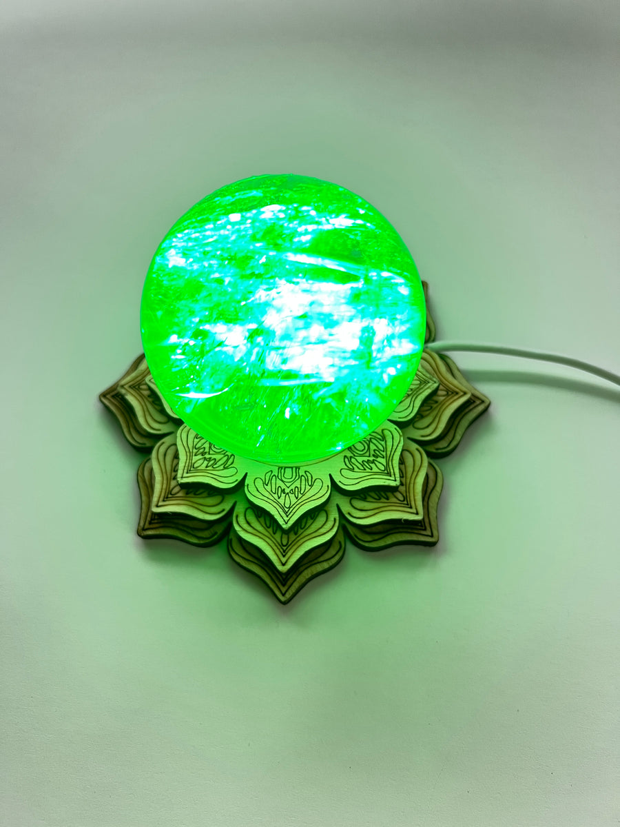 Color Lotus Lighted Sphere Stand, COLORED LED Light Stand 4.25