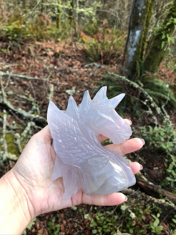 Lavender Fluorite Crystal Pegasus, Crystal Unicorn, XXL