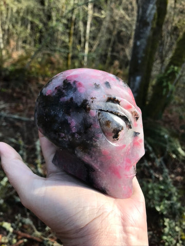 Rhodonite Quartz Alien, Star Being, Crystal Alien Skull, Large