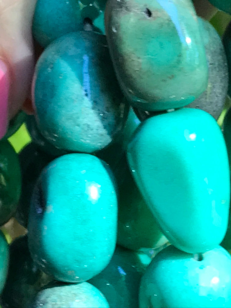Variscite XL 14-18 mm Natural Crystal Bracelet, Stretchy, Extra Large Beads