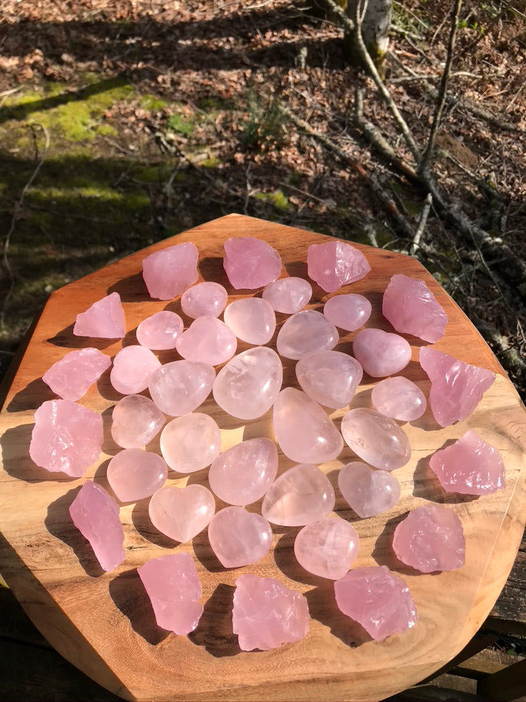 Extra Pink Rose Quartz Raw Chunks, Medium