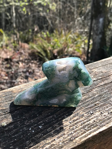 Druzy Moss Agate Lightning Bolt #6