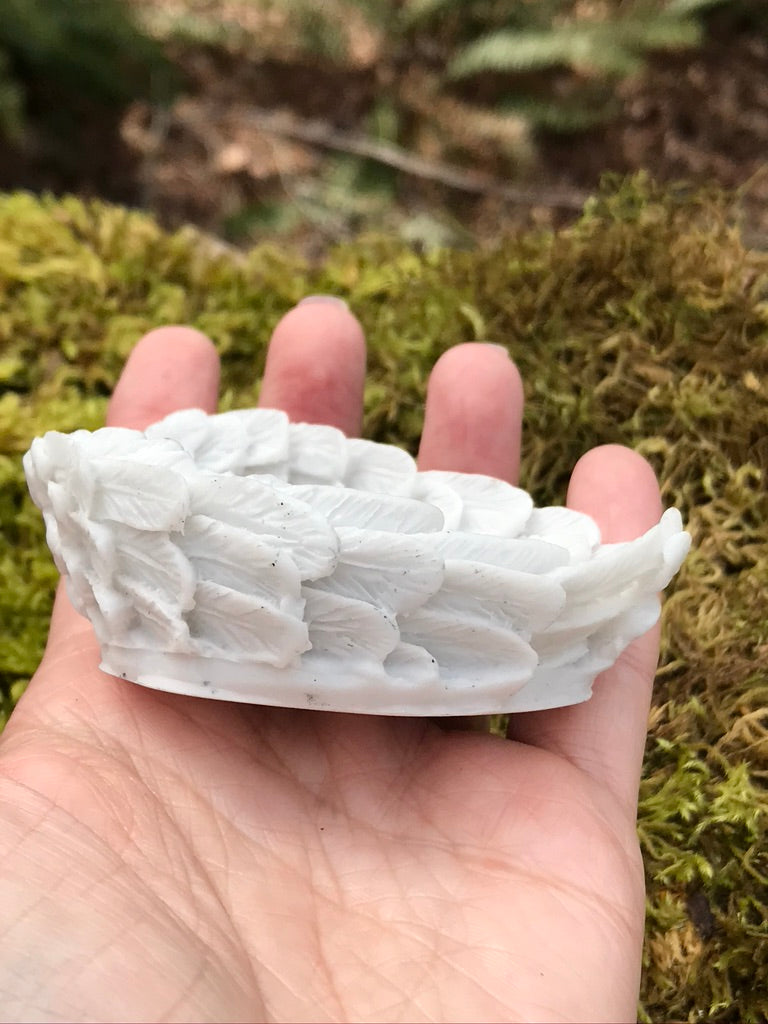 White Angel Wings Bowl, Resin, Small