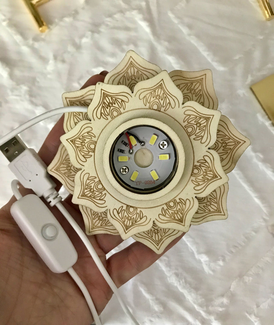 Color Lotus Lighted Sphere Stand, COLORED LED Light Stand 4.25