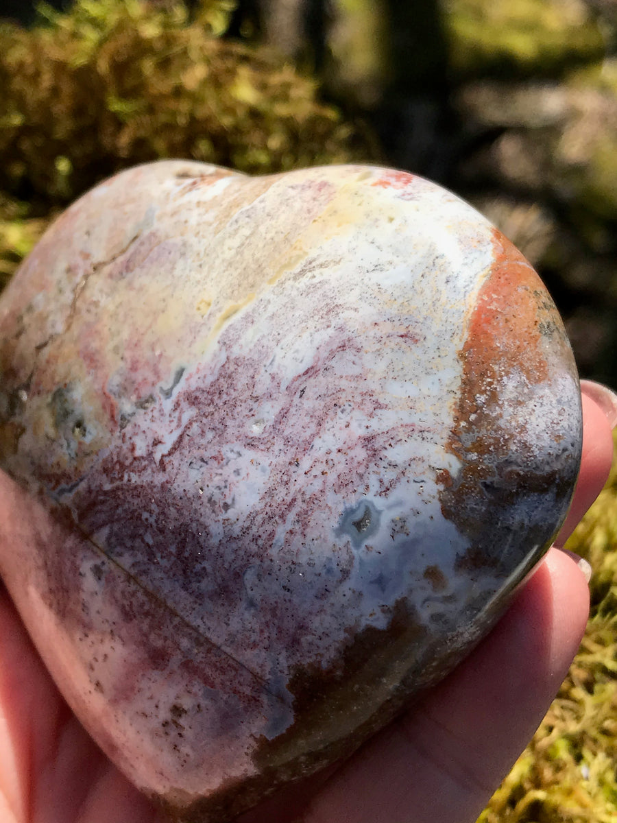 Pink Ocean Jasper Heart XL