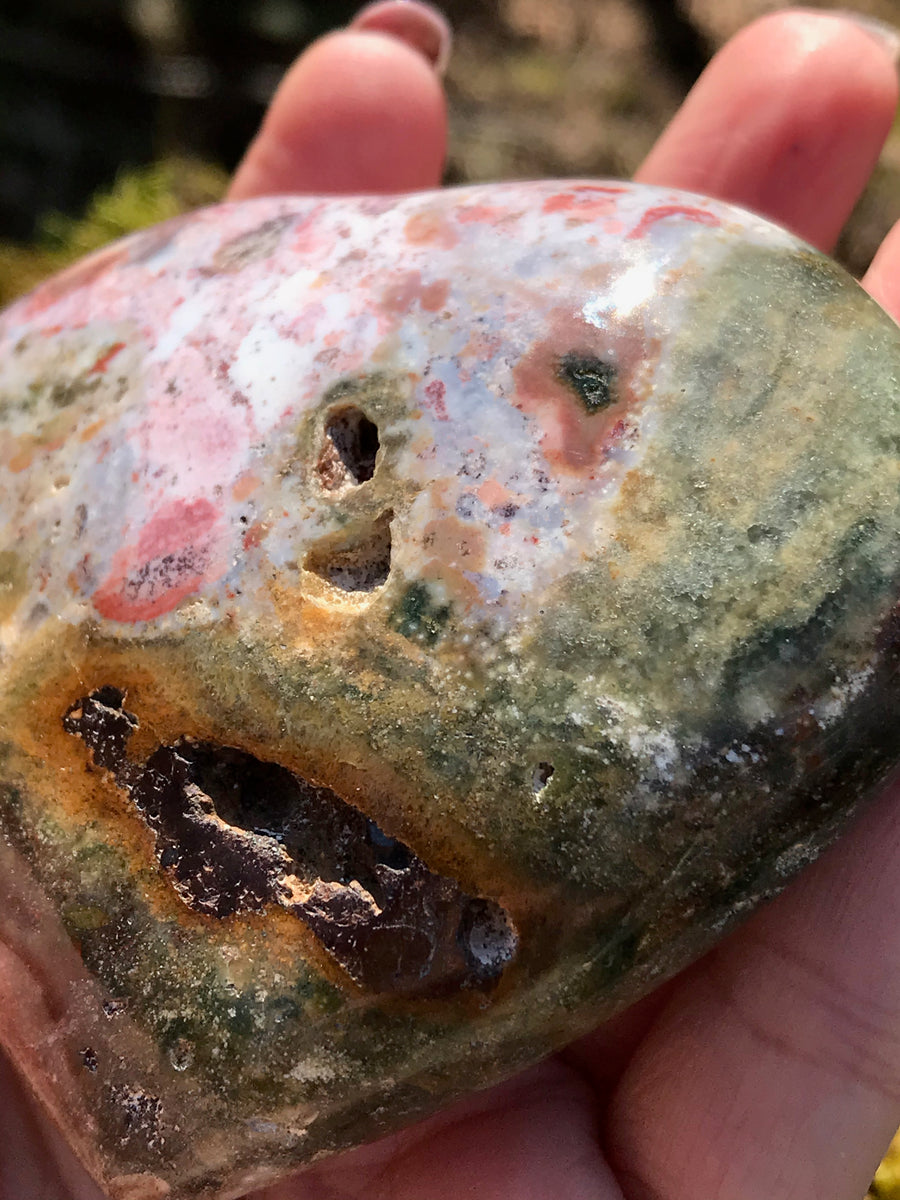 Pink Ocean Jasper Druzy Heart XL