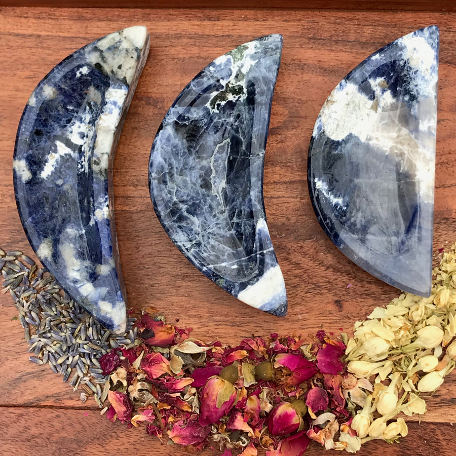 Sodalite Moon Bowl, Approx 4 Inches, Choose Your Favorite