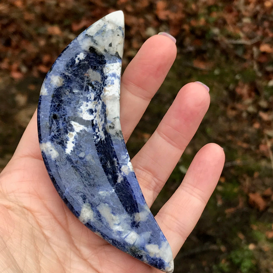 Sodalite Moon Bowl, Approx 4 Inches, Choose Your Favorite