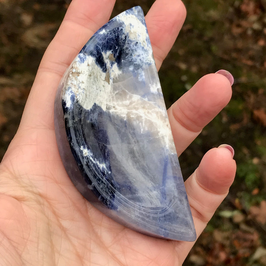Sodalite Moon Bowl, Approx 4 Inches, Choose Your Favorite