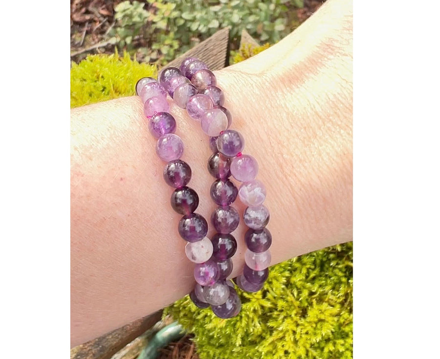 Stretchy Crystal Wrap 4-6 mm Bracelet/Necklace, Choose Your Favorite Rose Quartz or Amethyst